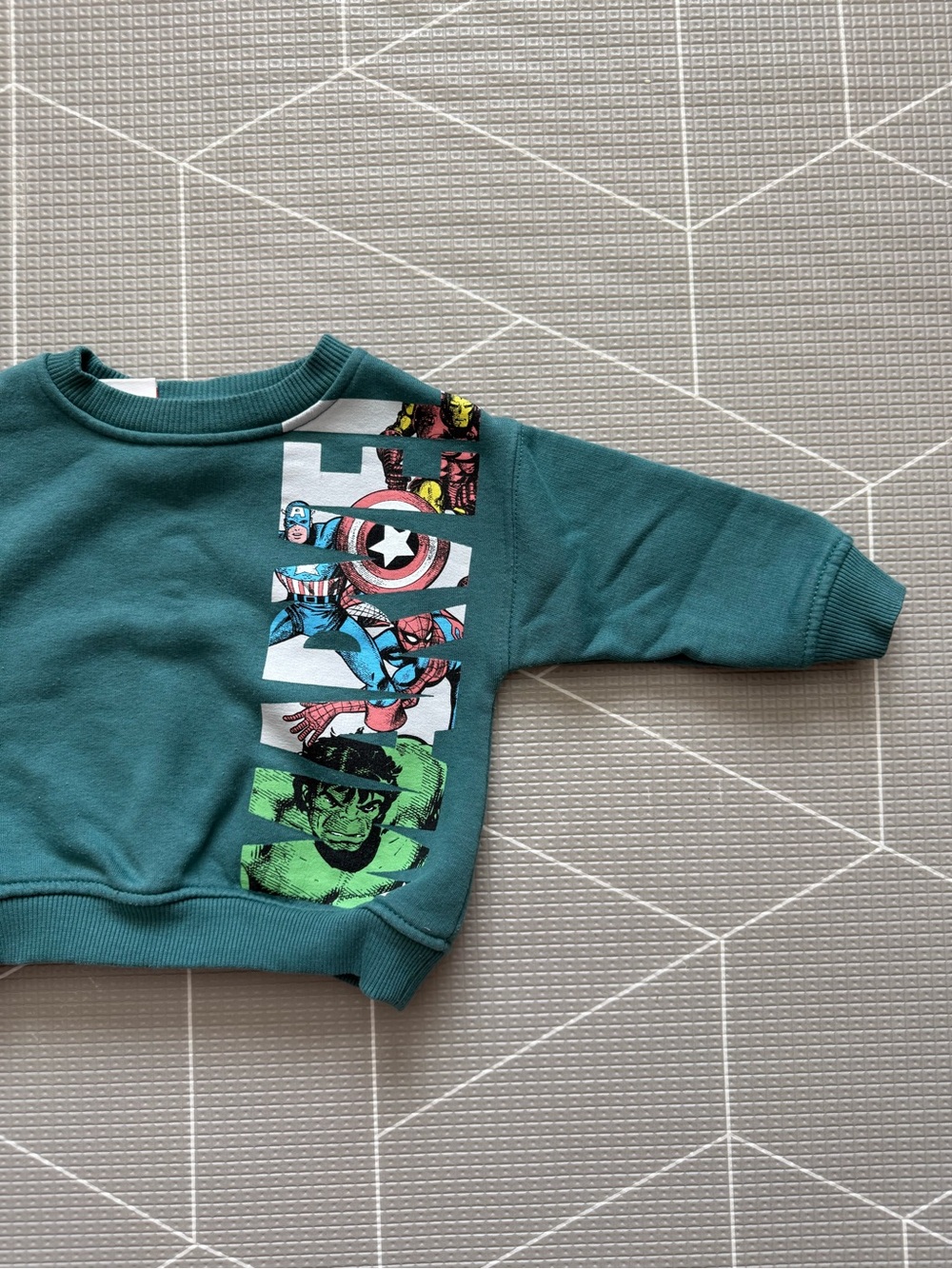 Marvel Zara|Baby boy Teal Marvel Character Crewneck Sweatshirt•••Hulk 9-12M